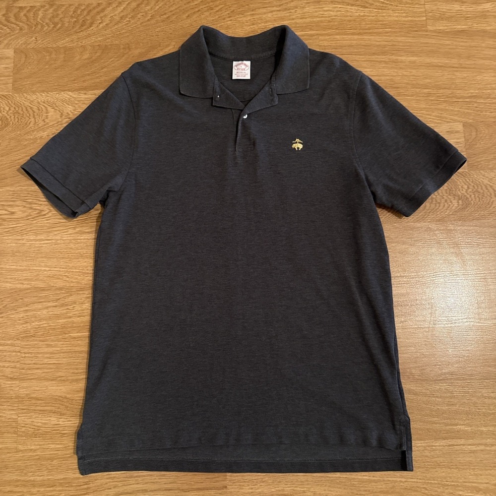 Brooks Brothers Performance Polo Shirt‎ Men's Large Gray Original Fit Preppy